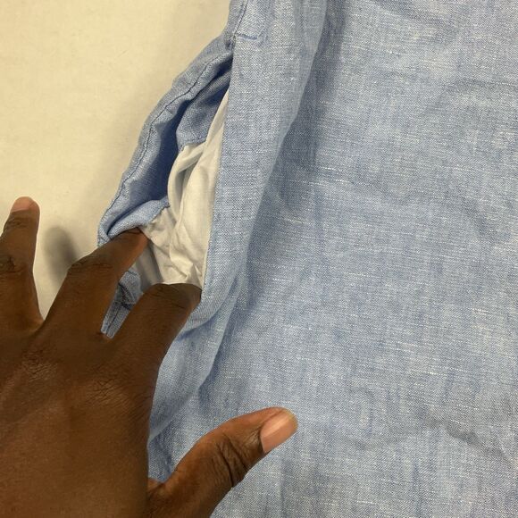 Tahari Linen Shirtdress Small Blue Button Front Casual Minimalist Resort Pockets - Picture 4 of 10